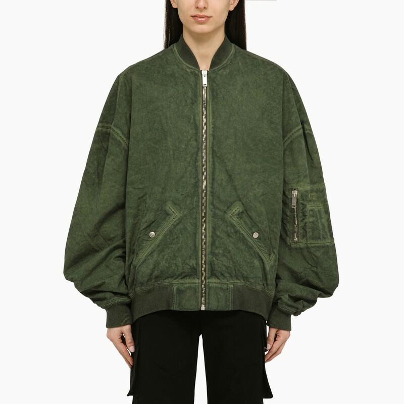 HALFBOY Green cotton over bomber jacket Cover