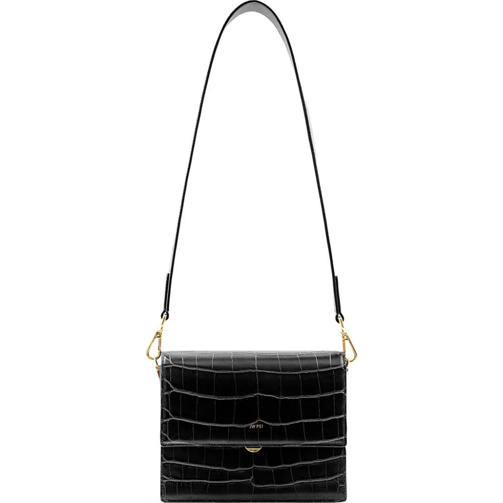 JW PEI Joy Metallic Faux Leather Shoulder Bag in Black Croc Cover