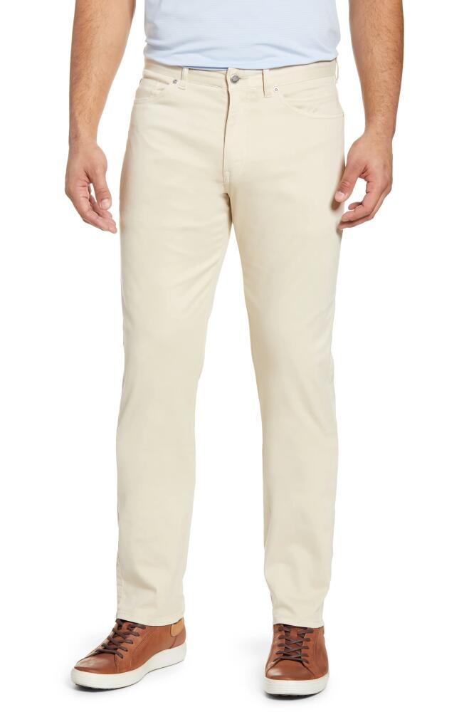 Peter Millar Ultimate 5-Pocket Straight Leg Sateen Pants in Sand Cover