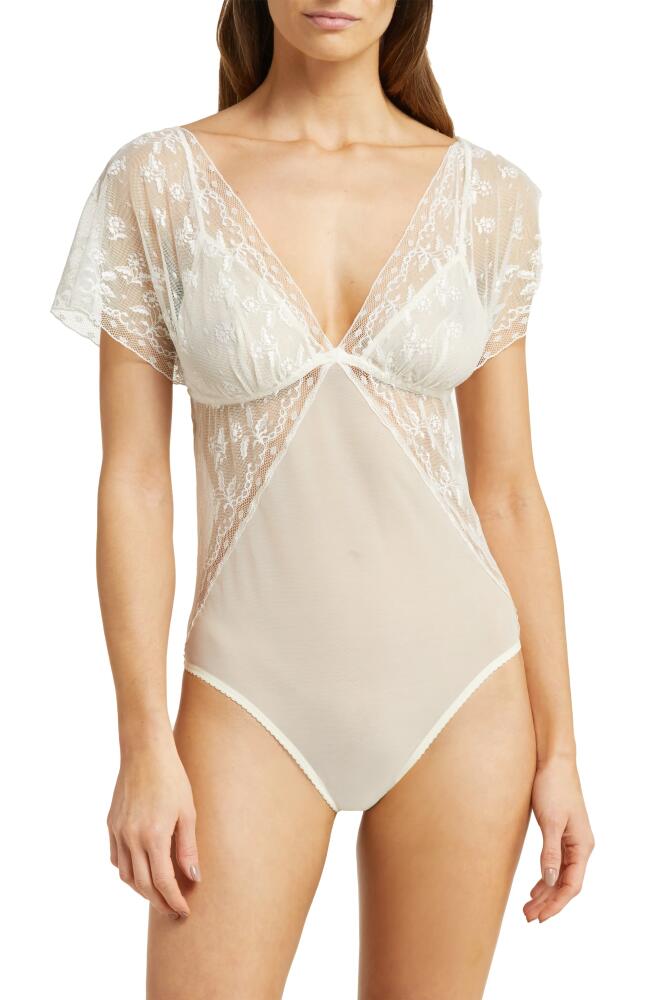 Wacoal Lifted in Luxury Lace & Mesh Bodysuit in Egret Cover