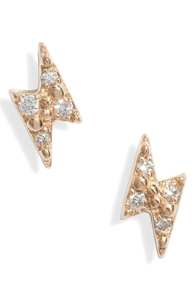 Anzie Celestial Lightning Bolt Stud Earrings in Gold Cover