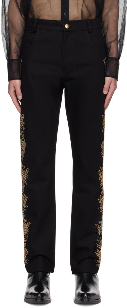 Ernest W. Baker Black Rose Studded Jeans Cover