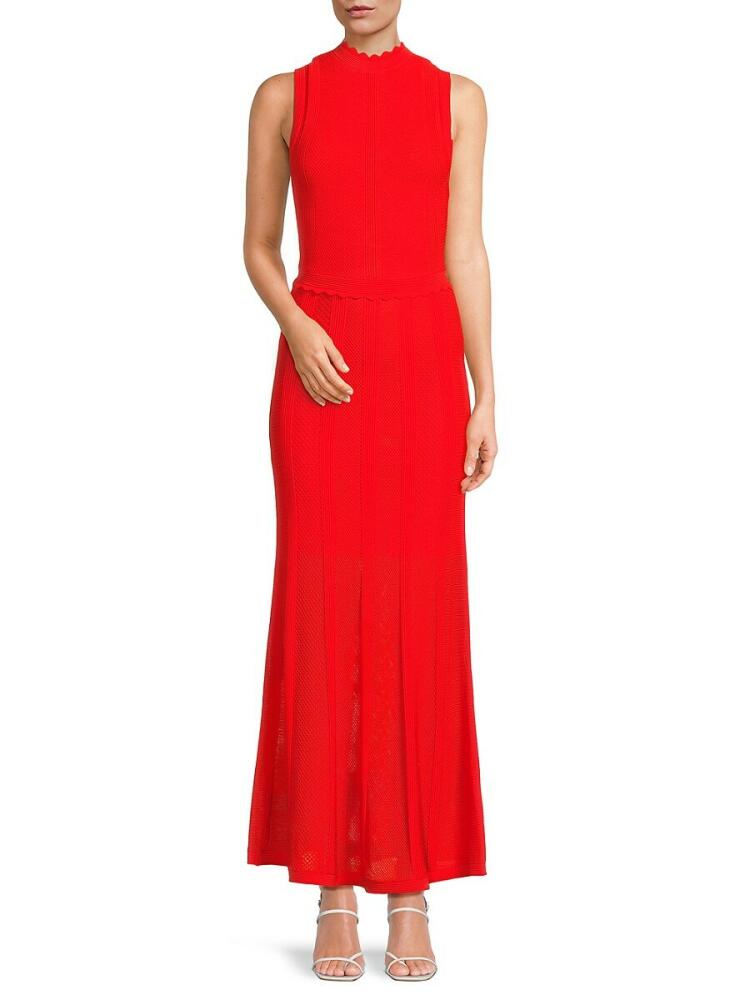 The Kooples Women's Scalloped Rib Knit Maxi Dress - Red Cover