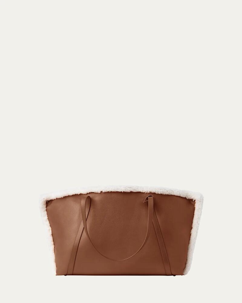 Akris AI Medium Shearling Reversible Tote Bag Cover