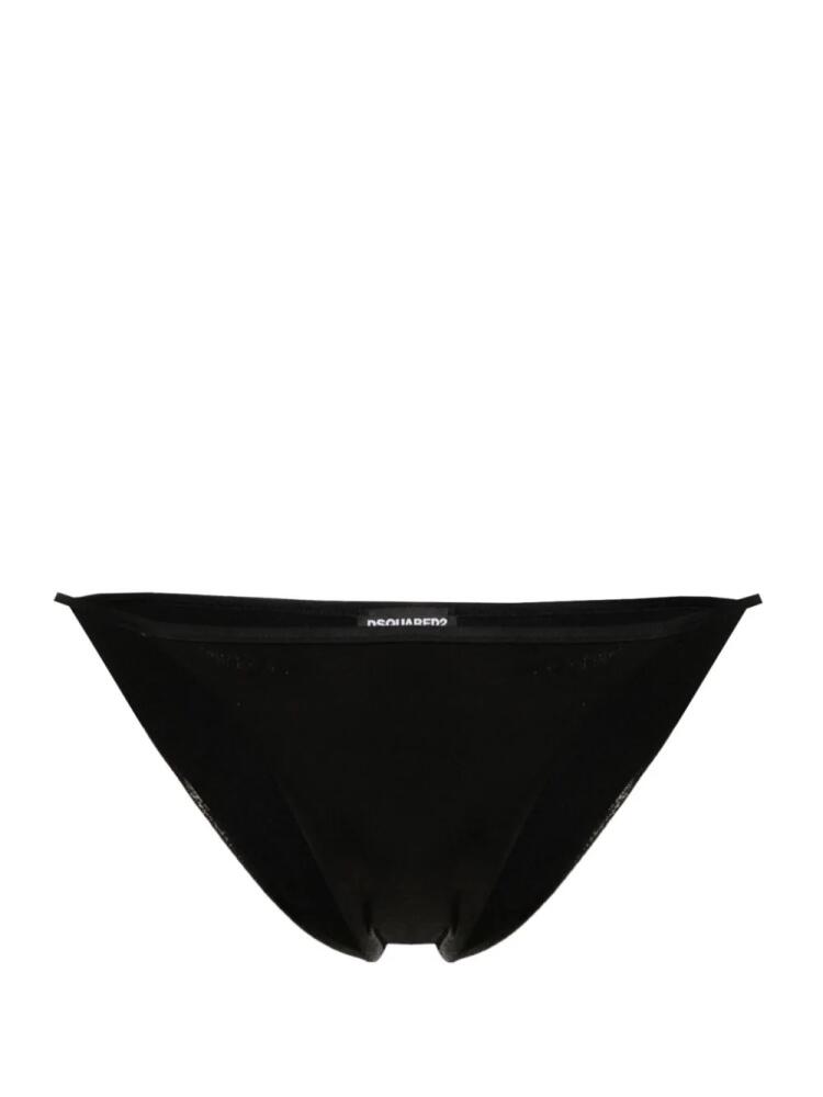 DSQUARED2 high-cut metallic bikini bottoms - Black Cover