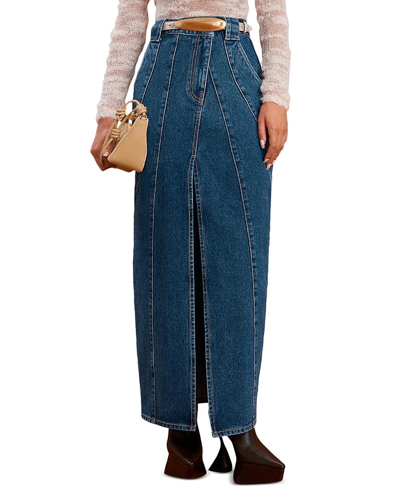 Cult Gaia Mia Denim Maxi Skirt Cover