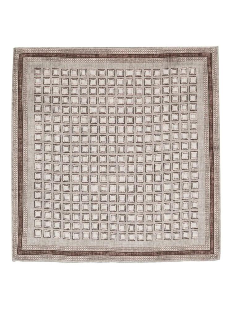 Brunello Cucinelli silk pocket square - Brown Cover