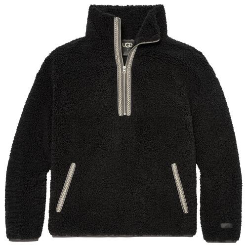 UGG Braid Half Zip Hoodie - Mens Black/Black Cover