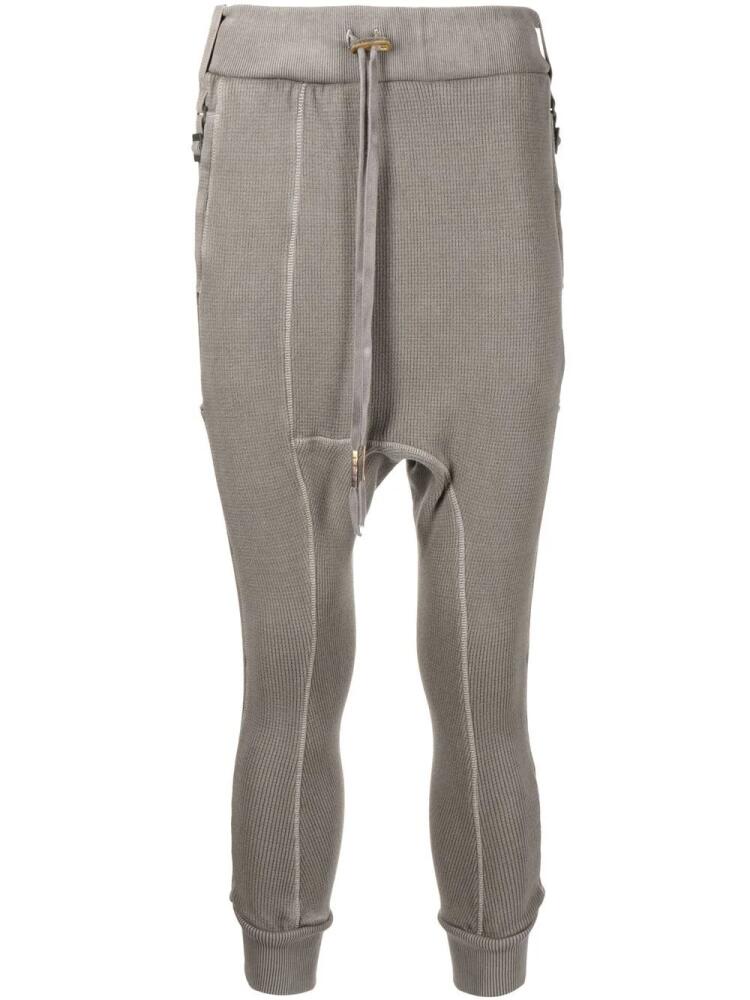 Boris Bidjan Saberi cropped drop-crotch track pants - Brown Cover