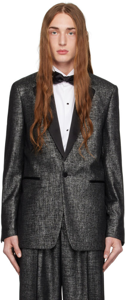 Dries Van Noten Black Notched Lapel Blazer Cover