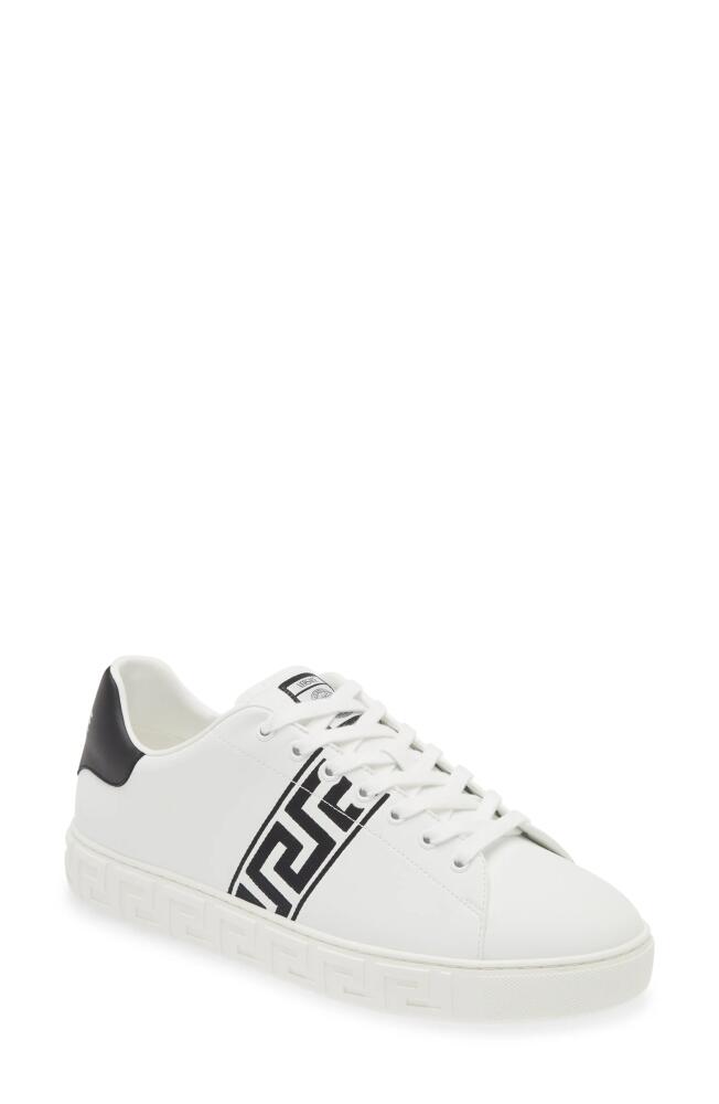 Versace Barocco Greca Jacquard Low Top Sneaker in 2W020-White Black Cover