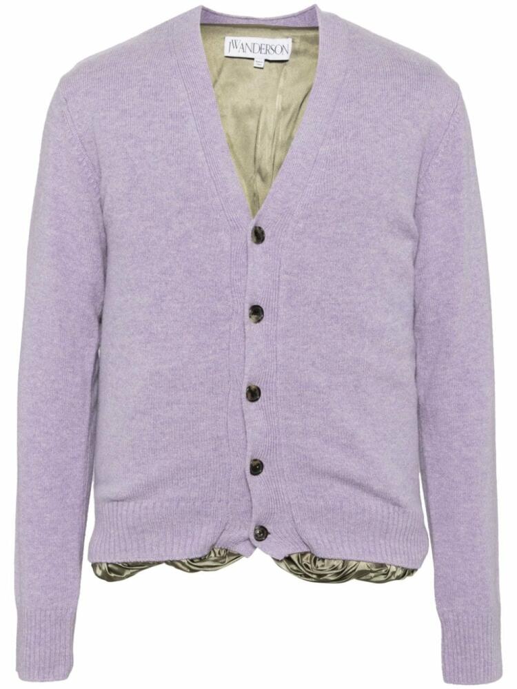 JW Anderson satin-lined cardigan - Purple Cover