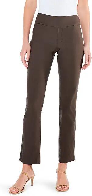 NIC+ZOE Petite Wonderstretch Pocket Straight Leg Pants (Dark Truffle) Women's Clothing Cover