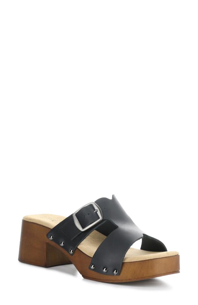 Bos. & Co. Maris Platform Slide Sandal in Black Gaucho Cover