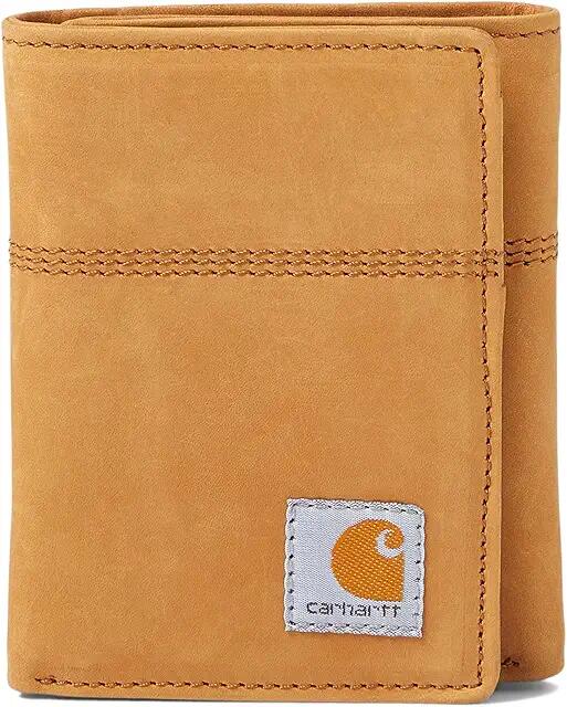 Carhartt Saddle Leather Trifold Wallet (Brown) Wallet Handbags Cover