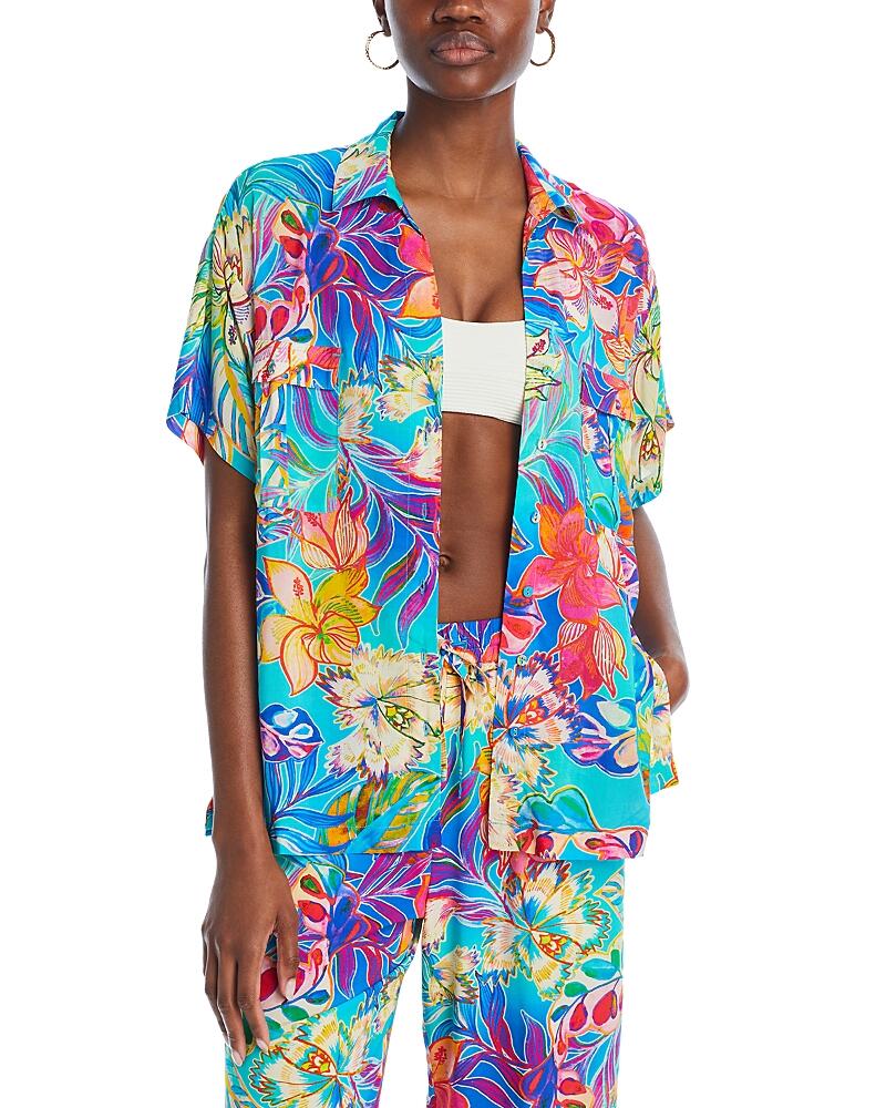 Johnny Was Helena Camp Shirt Swim Cover-Up Cover