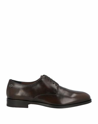 Ferragamo Man Lace-up shoes Dark brown Calfskin Cover