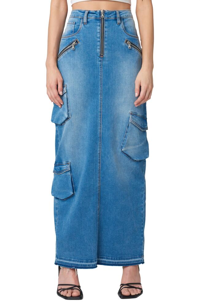 BLANKNYC Maxi Cargo Denim Skirt in Time Lapse Cover