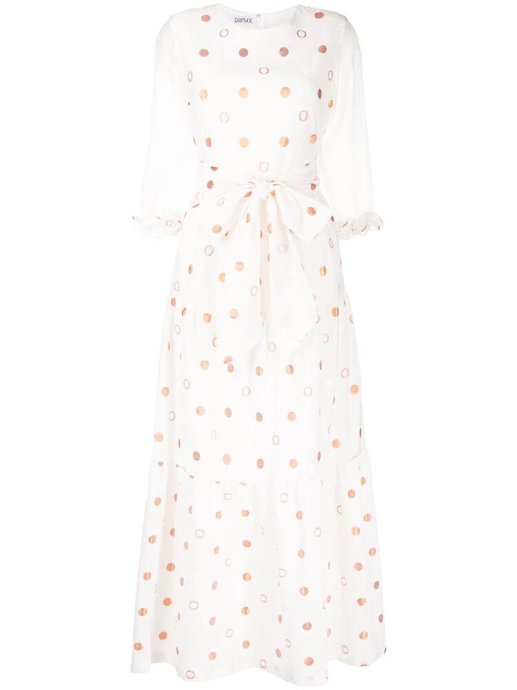 Baruni polka-dot pattern tiered gown - White Cover