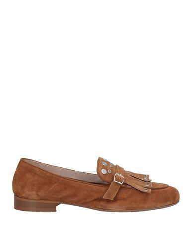 Paola Ferri Woman Loafers Camel Soft Leather Cover