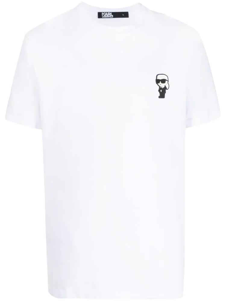 Karl Lagerfeld logo-patch cotton T-shirt - White Cover