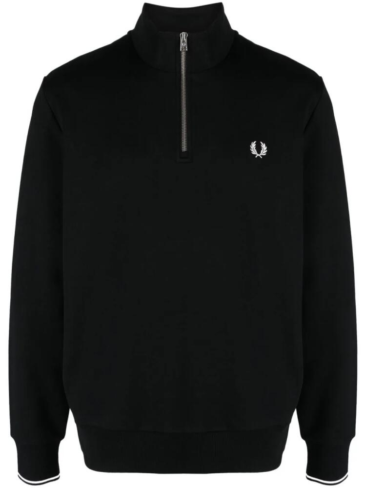 Fred Perry logo-embroidered zip-up jumper - Black Cover