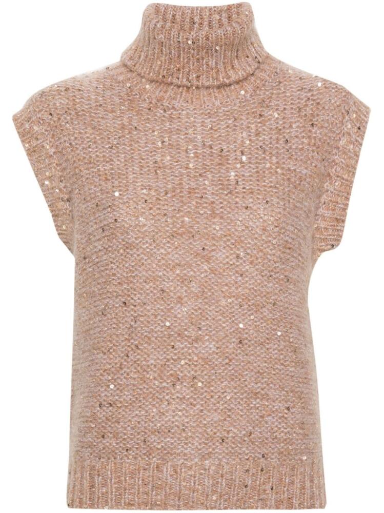 Eleventy roll-neck sleeveless jumper - Neutrals Cover