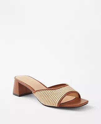 Ann Taylor Weekend Straw Single Strap Block Heel Sandal Cover