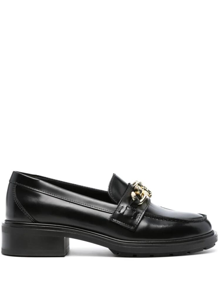 Tommy Hilfiger 30mm chain-trim leather loafers - Black Cover