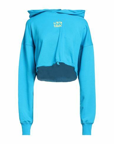 Livincool Woman Sweatshirt Azure Cotton Cover