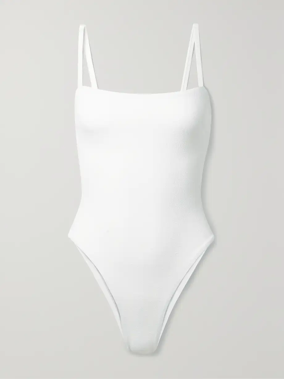 Matteau - Petite Square Recycled-seersucker Swimsuit - White Cover