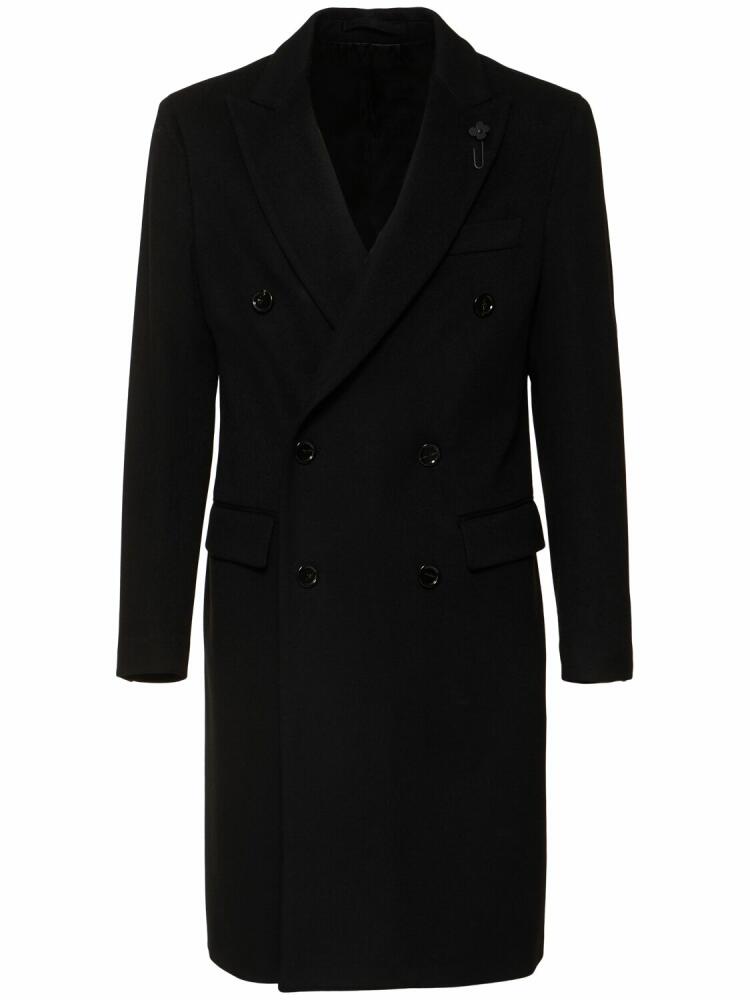 LARDINI Double Breasted Wool Coat Cover