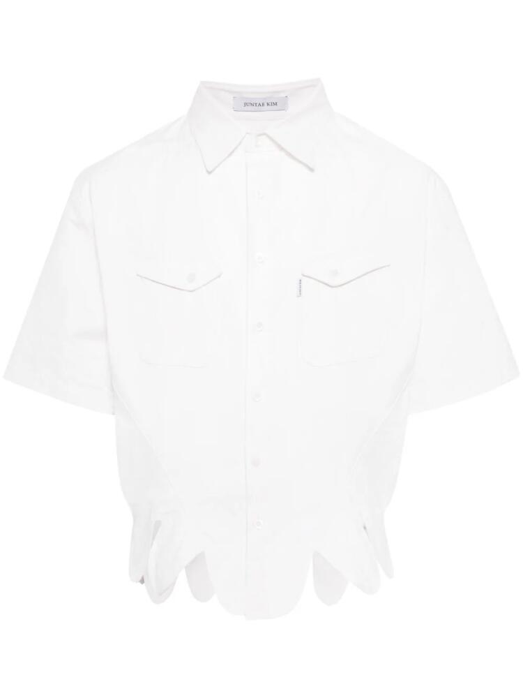 JUNTAE KIM scalloped corset shirt - White Cover