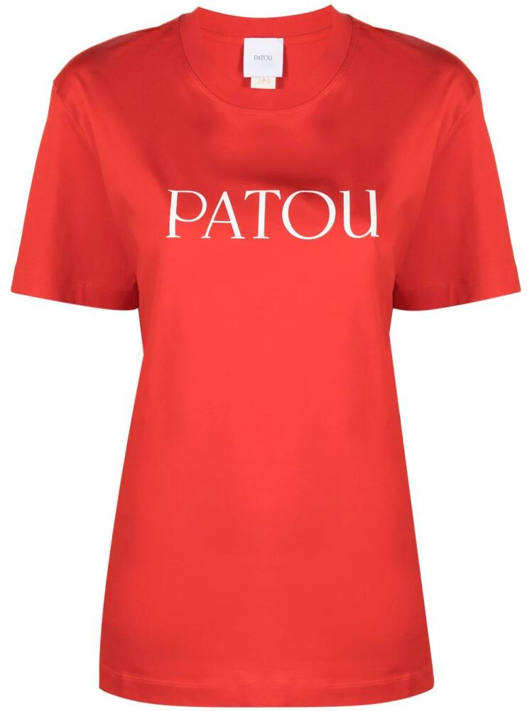 Patou logo-print organic cotton T-shirt - Red Cover