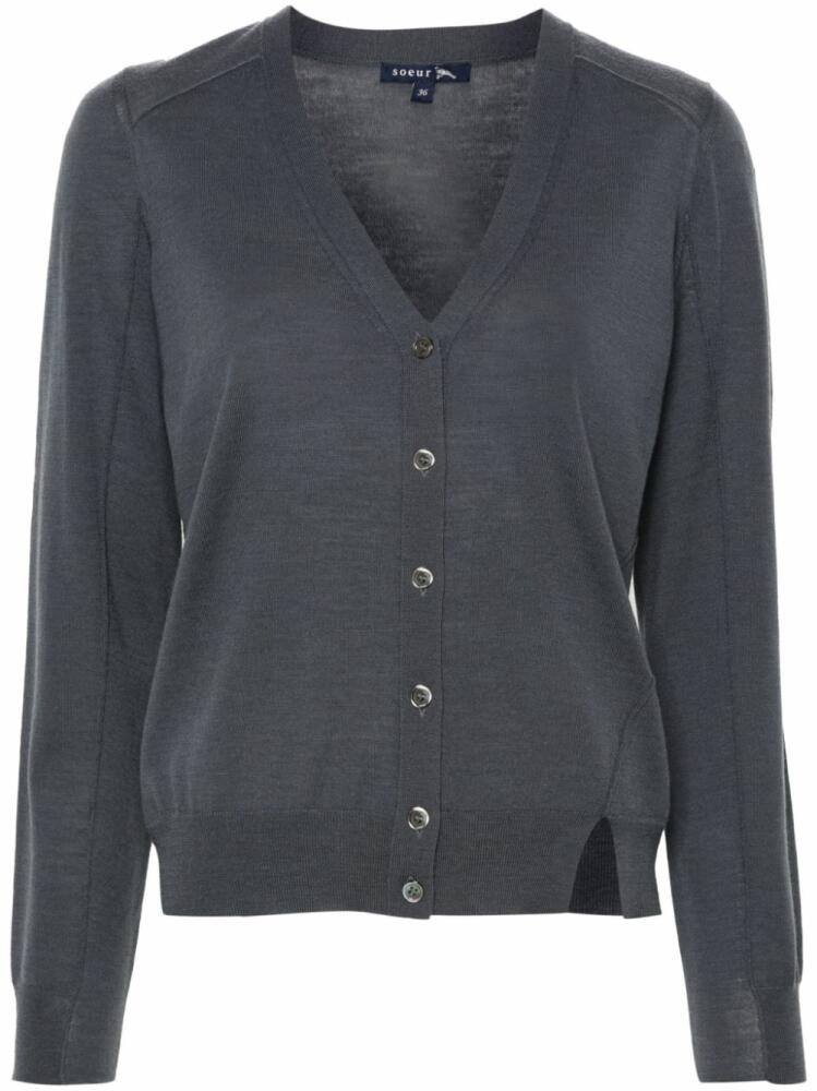 Soeur Alyssa v-neck merino cardigan - Grey Cover