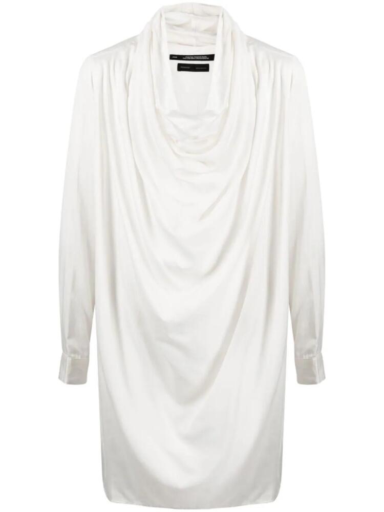 Julius draped-design long-sleeve shirt - White Cover