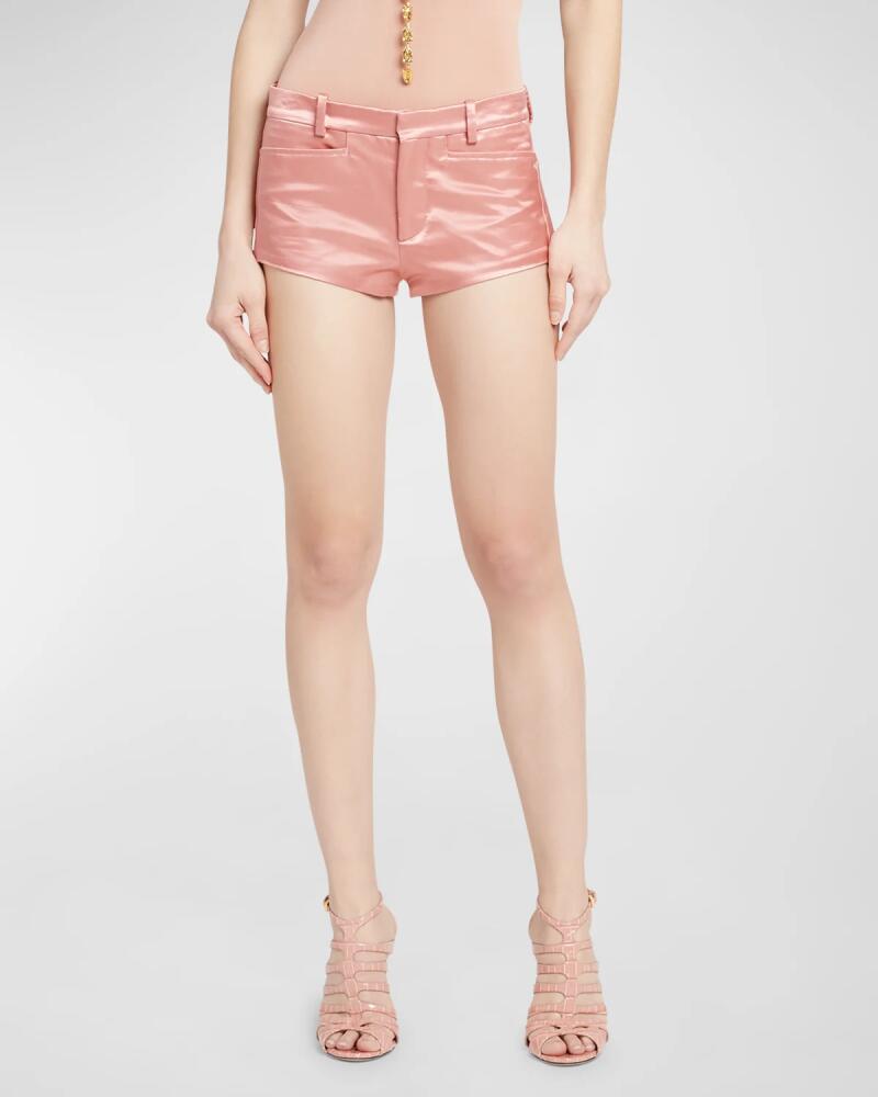 TOM FORD Low-Rise Cotton-Blend Lustrous Duchesse Mini Shorts Cover