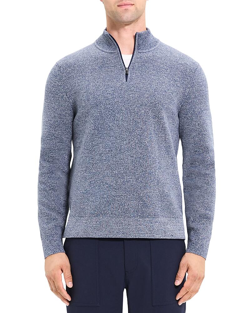 Theory Walton Twist Cotton Blend Quarter Zip Stand Collar Sweater Cover