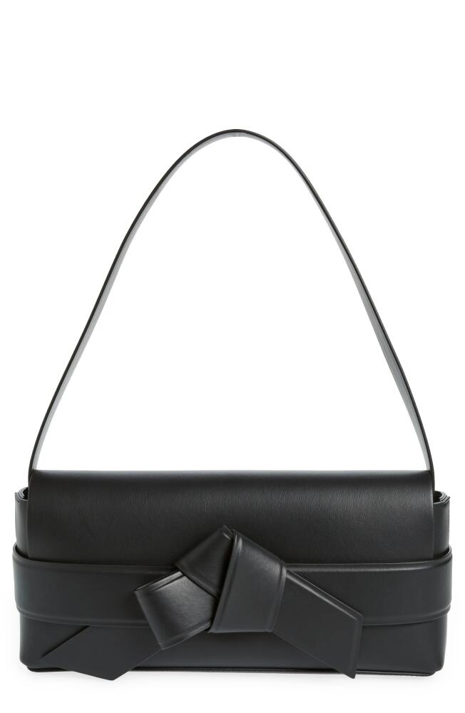 Acne Studios Musubi Elongated Bow Detail Leather Crossbody Bag in Black Cover