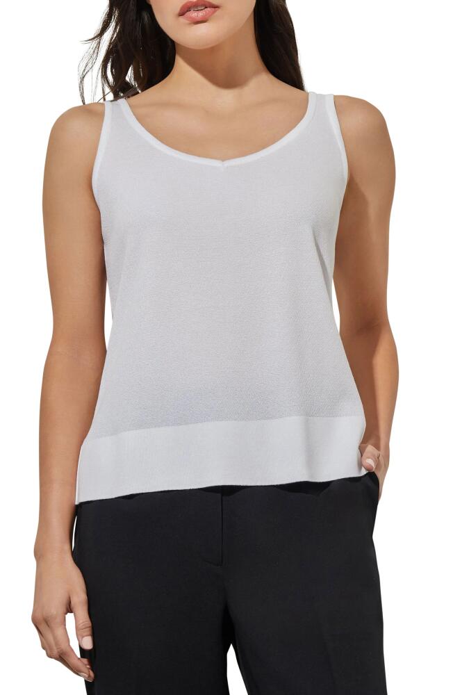 Ming Wang V-Neck Side Slit Tank in White Cover