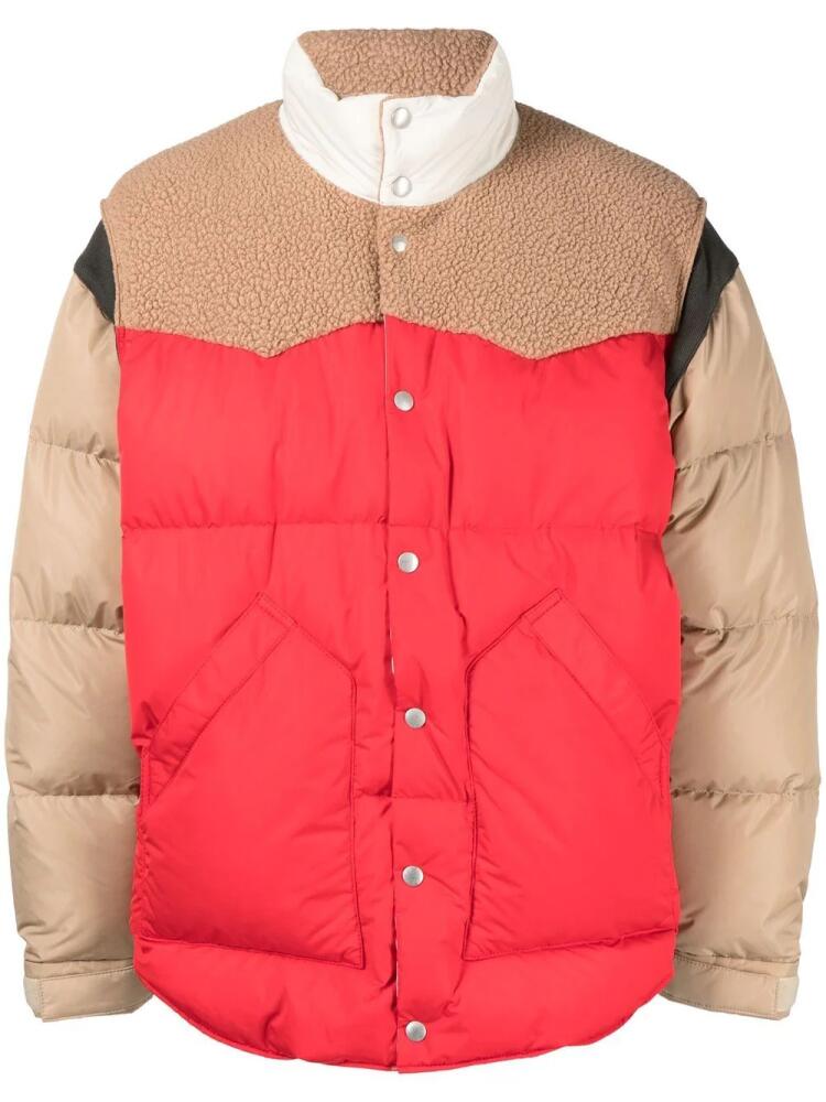 Undercover panelled puffer jacket - Brown Cover