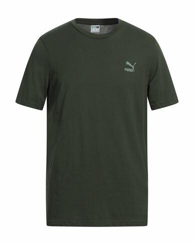 Puma Man T-shirt Military green Cotton Cover