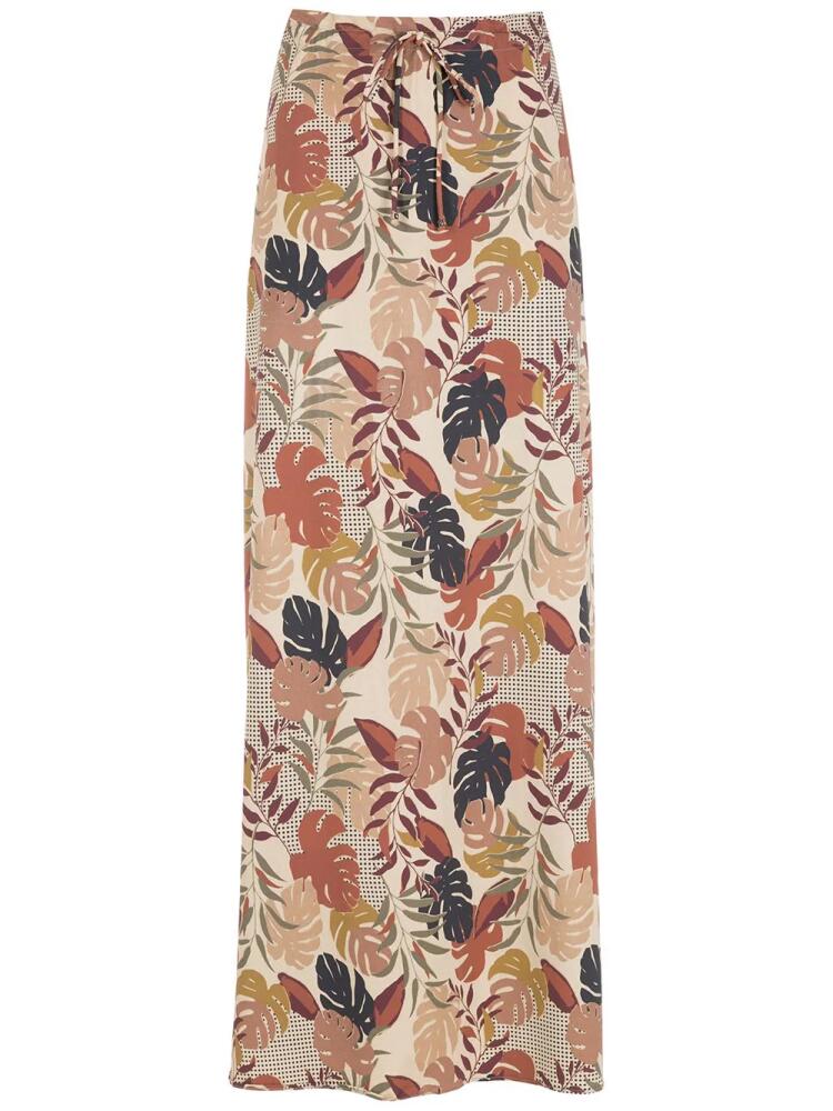 Amir Slama palm leaf print maxi skirt - Neutrals Cover