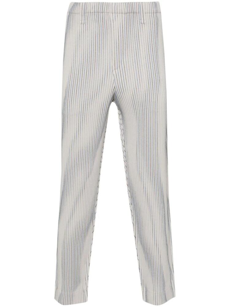 Homme Plissé Issey Miyake Tweed Pleats cropped trousers - Neutrals Cover