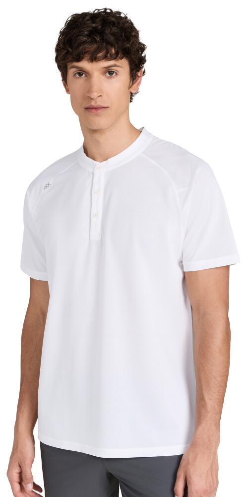 Rhone Delta Pique Band Collar Henley White Cover