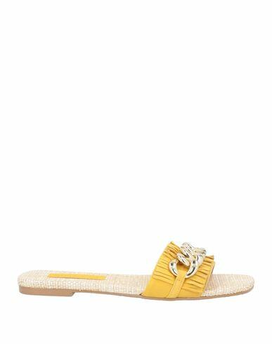 Miss Unique Woman Sandals Ocher Soft Leather Cover