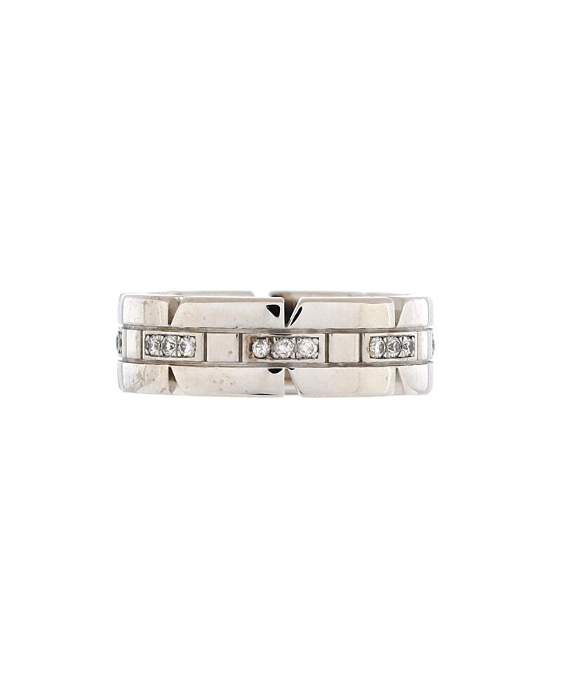 Pre-Owned Cartier Tank Francaise Ring 18K White Gold with Diamonds Cover