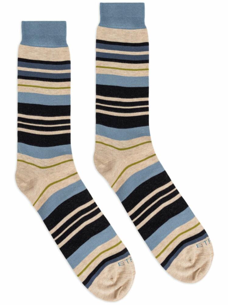 ETRO logo-print striped socks - Blue Cover