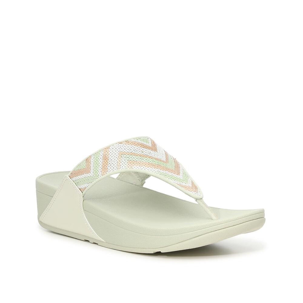 FitFlop Lulu Sequin Wedge Sandal | Women's | Mint Green Cover