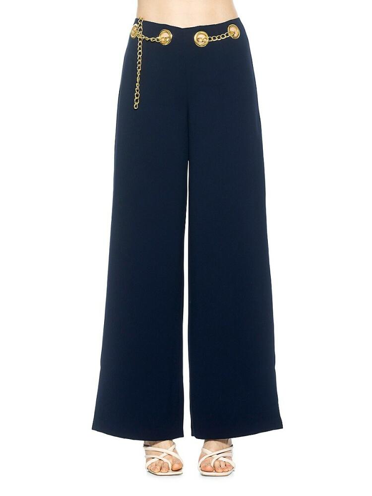 Alexia Admor Women's Cassie Chain Wide Leg Pants - Navy Cover